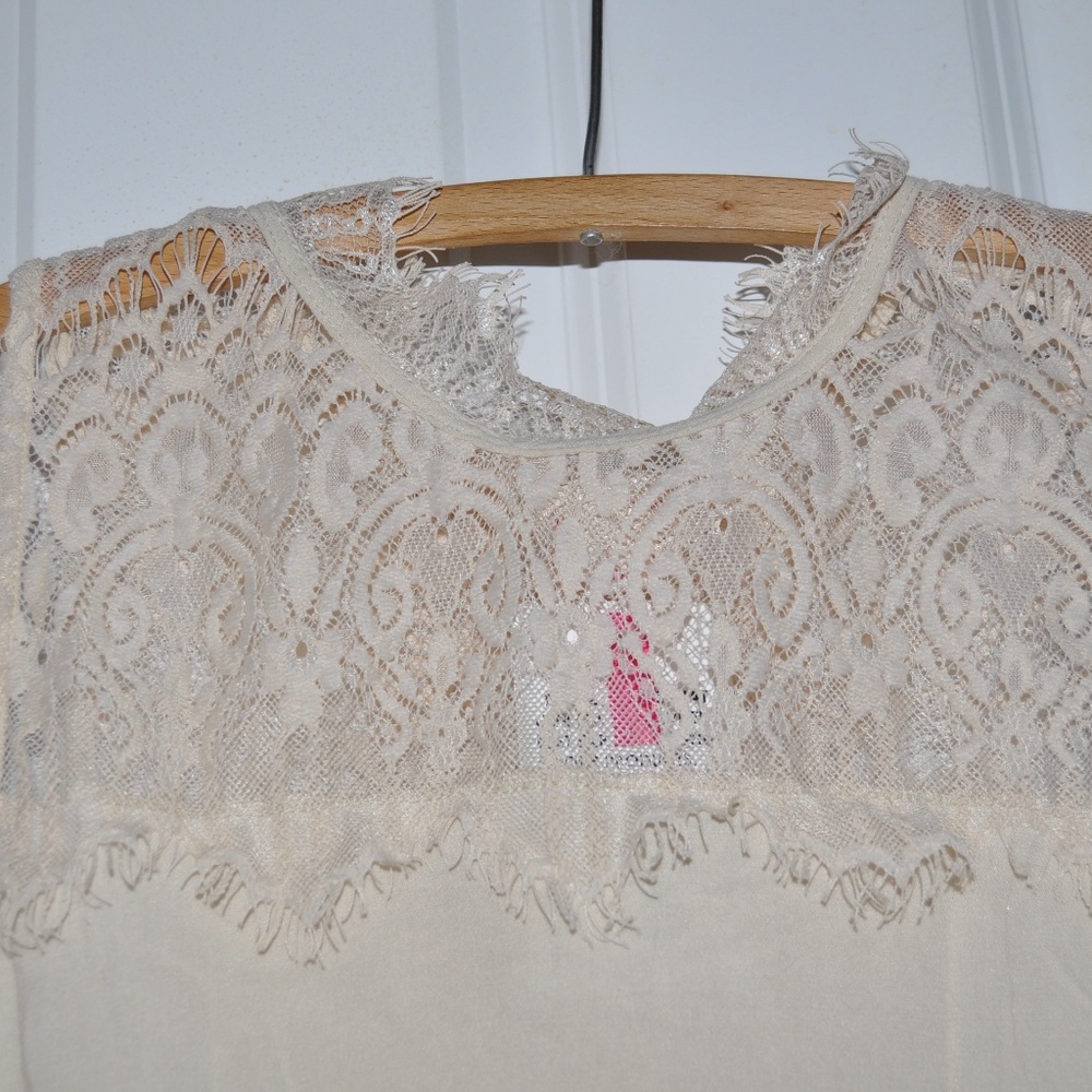 NEW Natural Lace Open-Back Tank Top Blouse [D6] - Picture 5 of 8